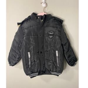Black Puffer Ski Jacket, Toddlers Size 4-5T